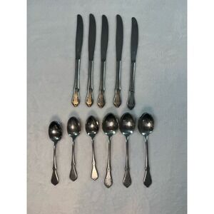 Lot Of 11 Northland KOREA - Stainless Silverware / Flatware Floral Vintage
